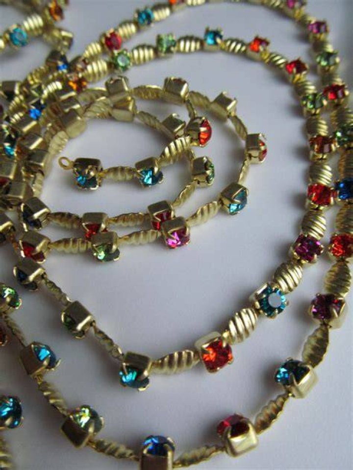 Vintage Swarovski Gypsy Multi Color Rhinestone Jointed Chain Etsy